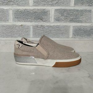 Dolce Vita Zaylor Women's Shoes Cream Snakeskin Metallic Slip On Sneakers Size 6